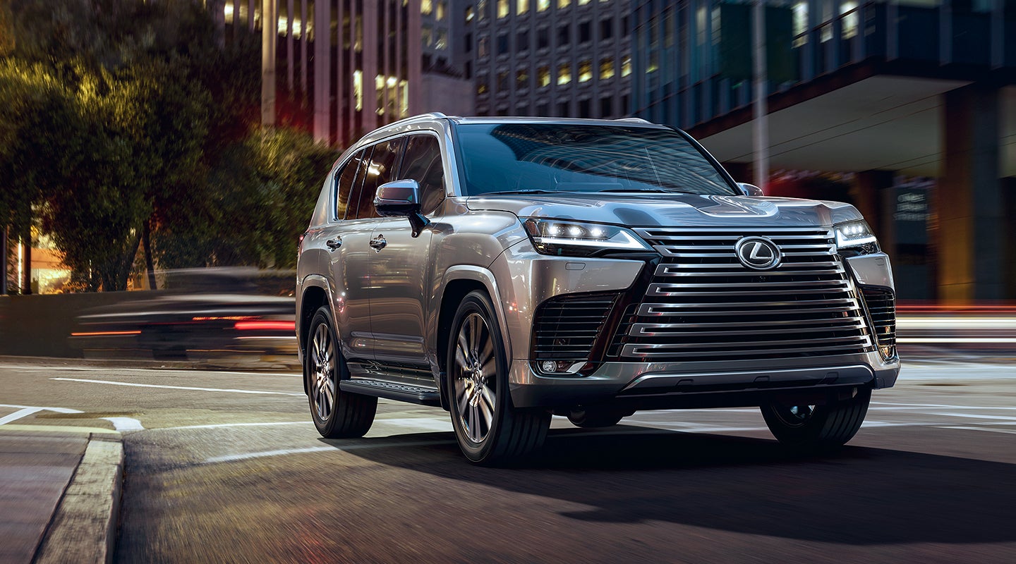 The 2022 Lexus LX 600 F SPORT Handling shown in Ultra White. | Lexus of Akron Canton in Akron OH