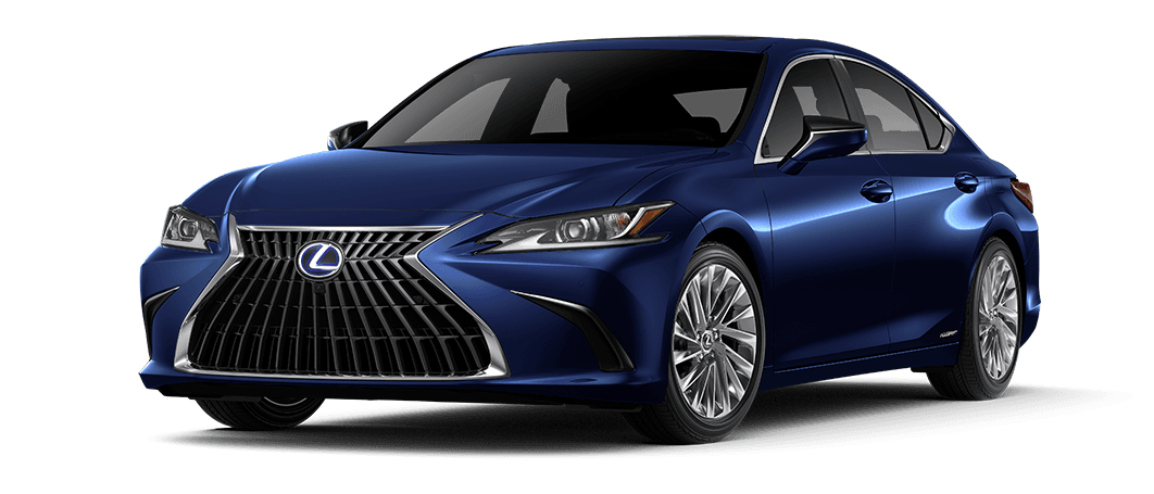 Exterior of the Lexus ES 300h Ultra Luxury shown in Nightfall Mica. | Lexus of Akron Canton in Akron OH