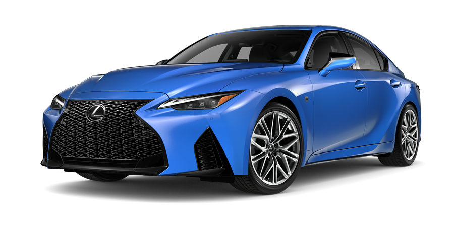 Exterior of the Lexus IS 500 F SPORT Performance shown in Grecian Water | Lexus of Akron Canton in Akron OH