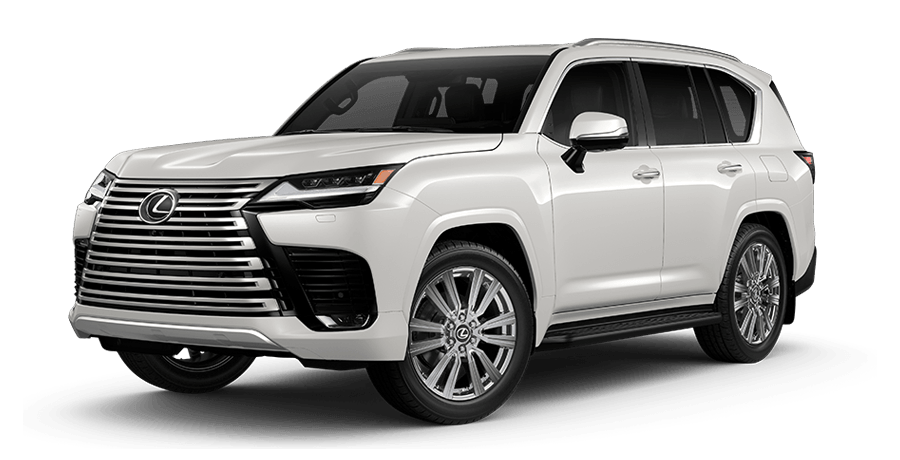 Exterior of the Lexus LX 600 Ultra Luxury shown in Eminent White Pearl | Lexus of Akron Canton in Akron OH