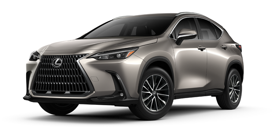 Exterior of the Lexus NX shown in Atomic Silver. | Lexus of Akron Canton in Akron OH