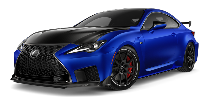 Exterior of the Lexus RC F Fuji Speedway Edition shown in Electric Surge. | Lexus of Akron Canton in Akron OH
