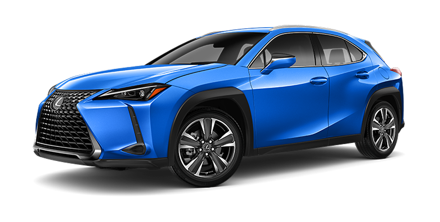 Exterior of the Lexus UX Hybrid shown in Grecian Water. | Lexus of Akron Canton in Akron OH